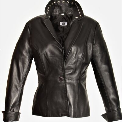 Leather blazer leather jacket GENUINE LEATHER with star rivets