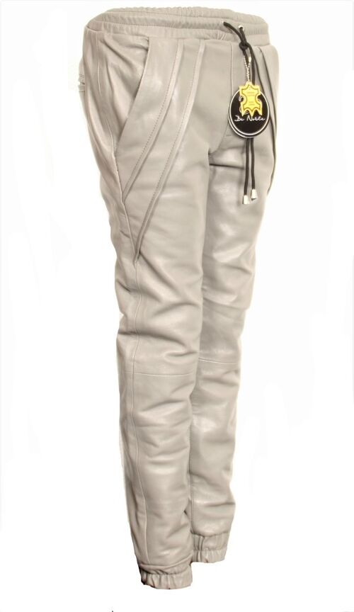 Lederhose  Edel Style Jogginghose in ECHT-LEDER grau