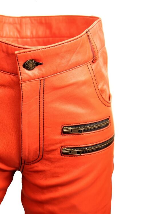 Lederhose - Designer Lederhose ECHT-Leder orange