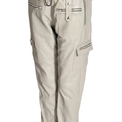 Leather pants as jogging pants in GENUINE leather in cargo style