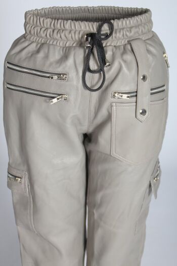Pantalon en cuir comme pantalon de jogging en cuir VÉRITABLE style cargo 4