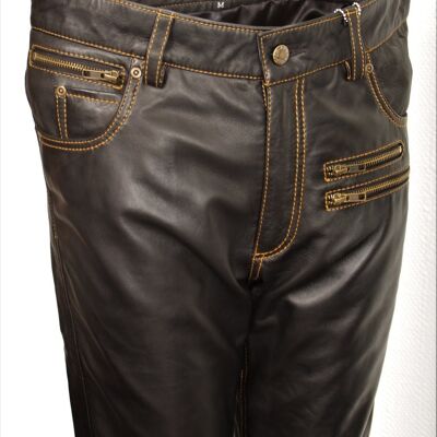 Lederhose als Leder Designer Jeans in ECHT-Leder