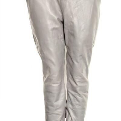 Leather jogging trousers made of GENUINE leather grey