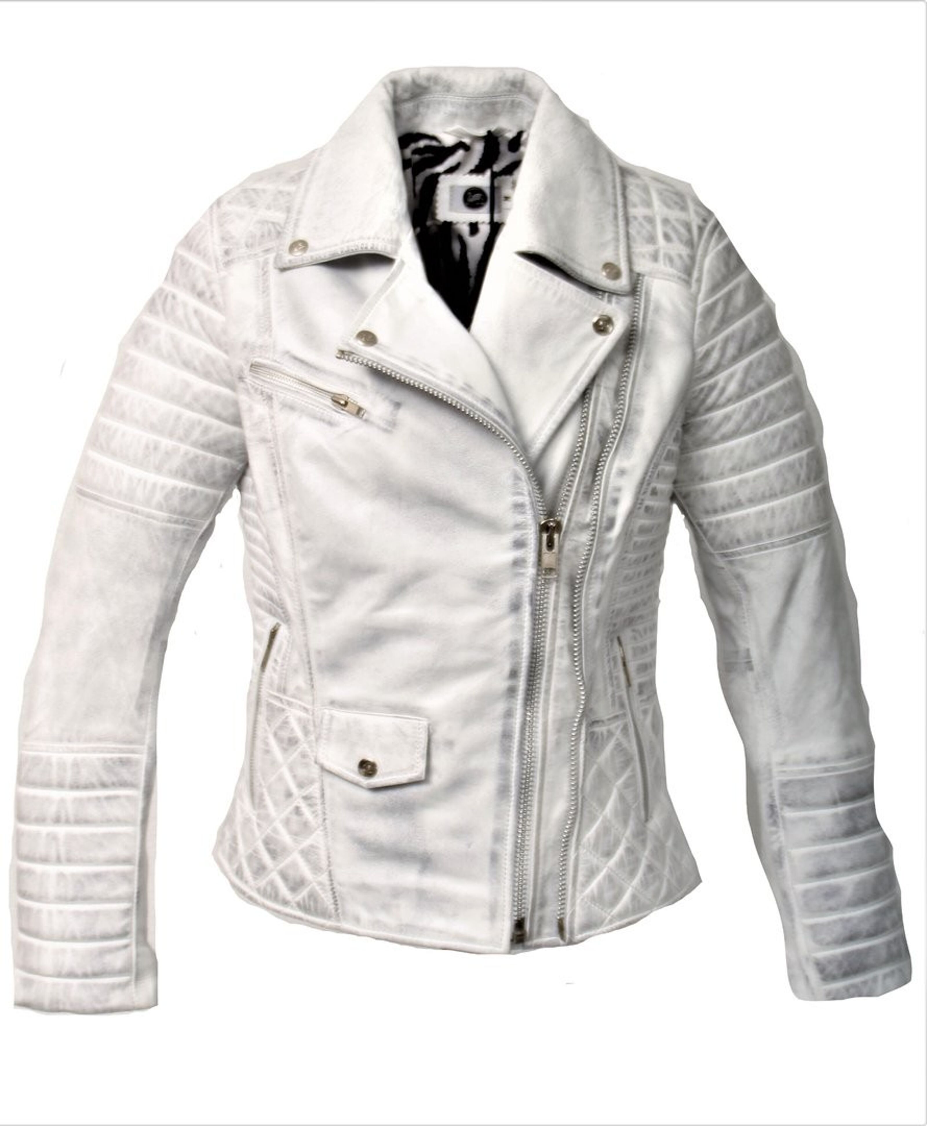 Leather leather Buy jacket look used GENUINE of with in made quilting wholesale white