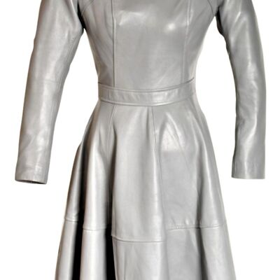 Robe en cuir style A en cuir VÉRITABLE gris -Boston-