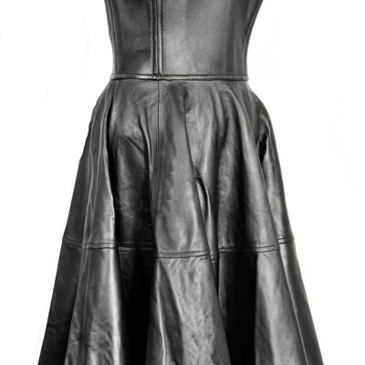 Leather dress in GENUINE LEATHER as an A-line corsage dress POMPÖÖS
