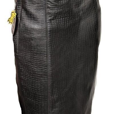 Leather skirt pencil skirt in GENUINE leather crocodile embossing/SALE