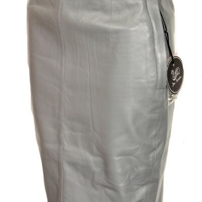 Falda de cuero falda lápiz hecha de cuero GENUINO en gris elegante