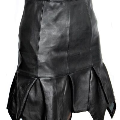 Leather skirt Pointed skirt made of real leather POMPÖÖS