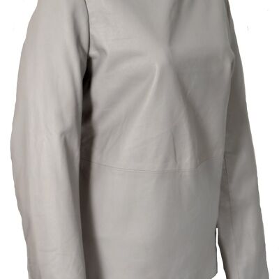Leather shirt Leather sweater for MEN made of GENUINE LEATHER in grey