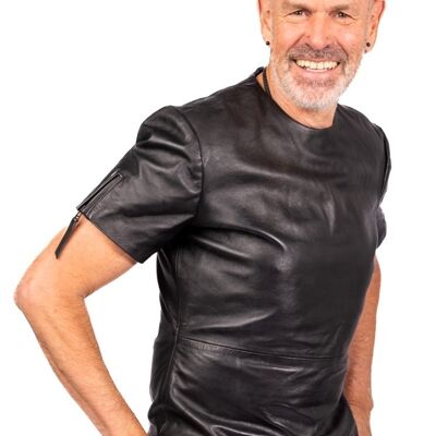 Ledershirt Leder-T Shirt in ECHT LEDER  für Männer