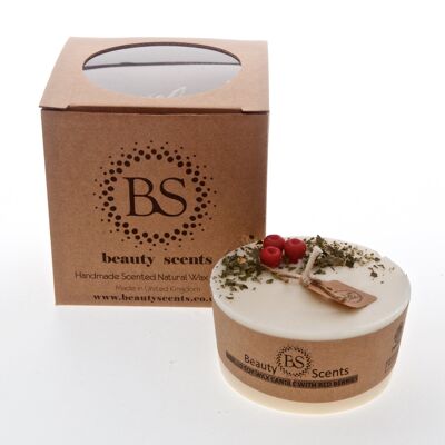 Medium low Peppermint Scented Soy Candle With Red Berries box of 6
