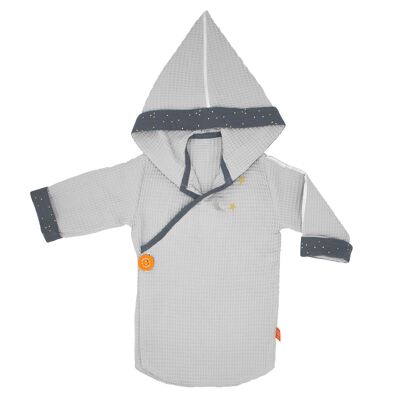 LIGHT GRAY KIMONO BATHROBE - Children's Christmas gift