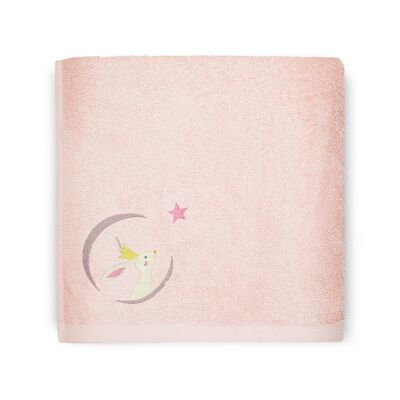 SERVIETTE 70X140- LAPIN ROSE - Cadeau de noël enfant