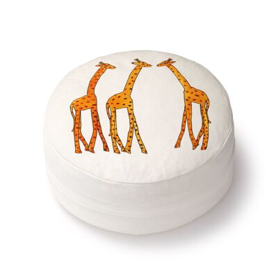 Meditation Cushion Giraffe | Mindful Communication | White - Mini [Very Light Travel Pillow]