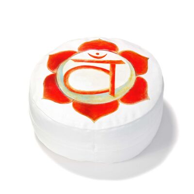 Meditation cushion Svadishthana | Sacral Chakra (Creativity) | White - Mini [Very Light Travel Pillow]