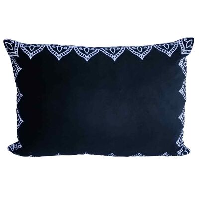 Velvet cushion Luka Black | 45x30cm | embroidered oriental pillow