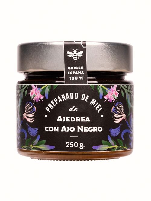 PREPARADO DE MIEL DE AJEDREA CON AJO NEGRO 250 g.