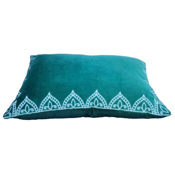 Coussin en velours Luka Turquoise | 45x30cm | coussin oriental brodé 6