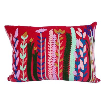 Velvet cushion Santa red with filling | 48x30cm | Flower Look Decorative Pillow