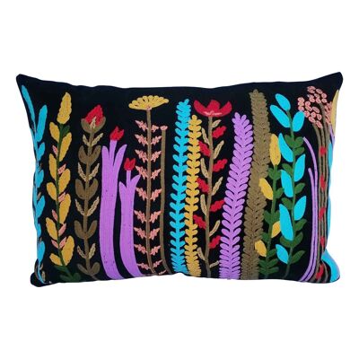 Velvet cushion Santa black with filling | 48x30cm | Flower Look Decorative Pillow