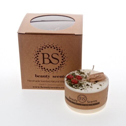 Small Raspberry Scented Soy Candle With Red Berries box of 6