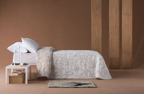 Colcha Jacquard de Primavera Estoralis Para Cama De 90 Cms. TOPACIO Beige