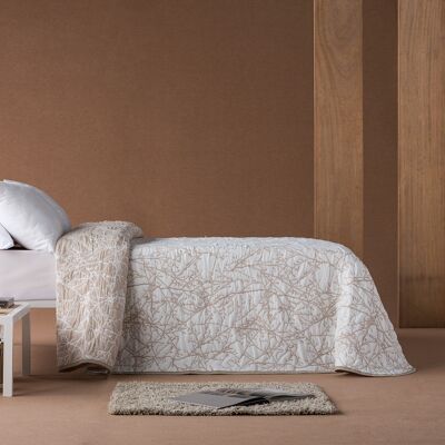 Copriletto jacquard primavera Estoralis per letto da 90 cm. TOPAZIO Beige