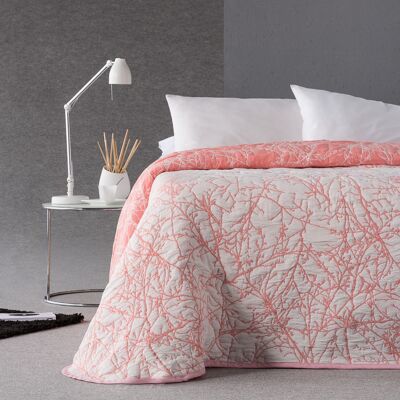 Couvre-Lit Jacquard Printemps Estoralis Pour Lit 90 Cms. TOPAZE Corail