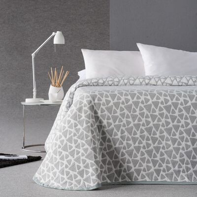 Copriletto jacquard primavera Estoralis per letto da 105 cm. Grigio ONICE