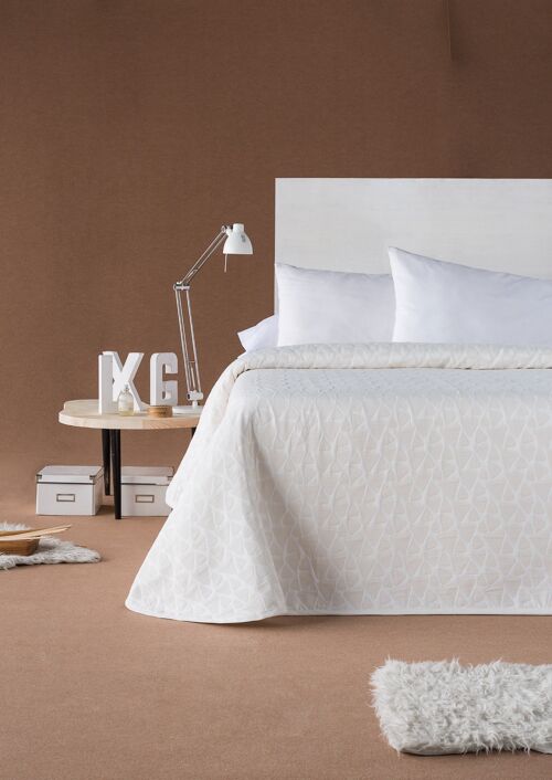 Colcha Jacquard de Primavera Estoralis Para Cama De 105 Cms. ONIX Crudo