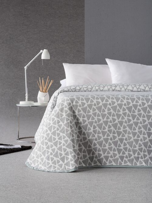 Colcha Jacquard de Primavera Estoralis Para Cama De 135 Cms. ONIX Gris