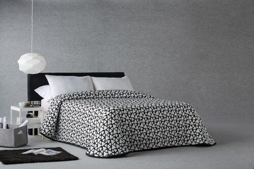 Colcha Jacquard de Primavera Estoralis Para Cama De 150 Cms. ONIX Negro