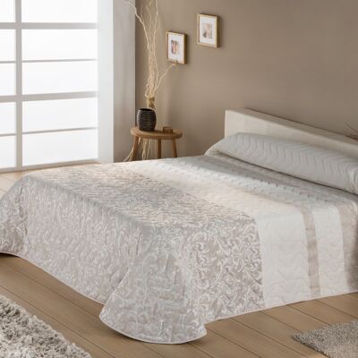 Estoralis Spring Jacquard Bedspread For 150 Cms Bed. NOVA Beige