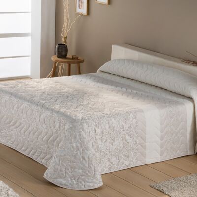 Estoralis Spring Jacquard Bedspread For 180 Cms Bed. NOVA Beige