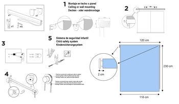 Store Enrouleur Lisse Translucide Estoralis 120 x 230 cm. Bleu ARAL 5