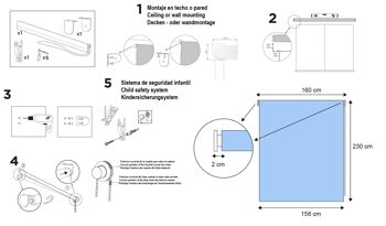 Store Enrouleur Lisse Translucide Estoralis 160 x 230 cm. Bleu ARAL 5