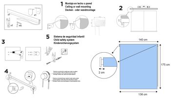 Store Enrouleur Lisse Translucide Estoralis 140 x 175 cm. ARAL blanc cassé 5