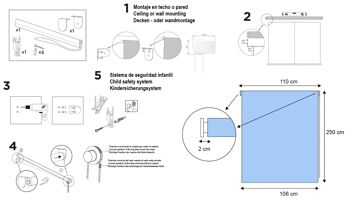 Store Enrouleur Translucide Estoralis 110 x 250 cm. SON Blanc 4