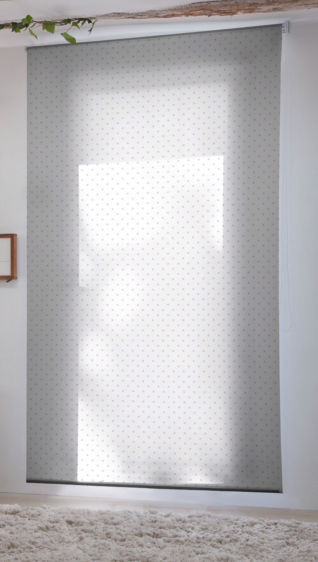 Tenda a rullo traslucida stampa digitale Estoralis 130 x 250 cm. MOTES-1 Malva