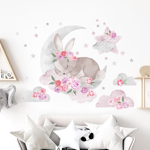 Wall Sticker | Slepping Bunny Pink