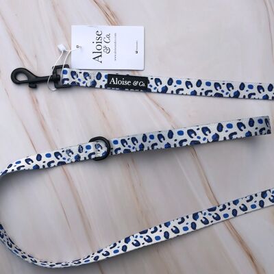 Snow Leopard printed dog Lead - Skinny Lead