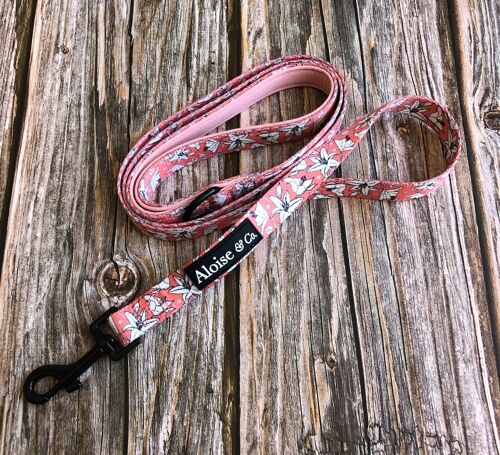 "Little lilies" - Lily print dog Lead - Medium lead 2cm