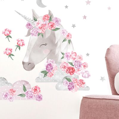 Adesivo da parete | Unicorno rosa