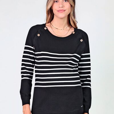 Striped Nursing Sweater With Buttons
