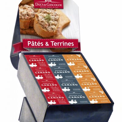 Mixed pack of 24 DUCK terrines (with pure duck mousse + old-fashioned duck + orange duck)