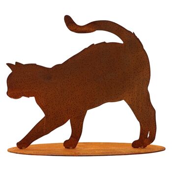 Chat "Elly", figurine décoration métal patiné 1