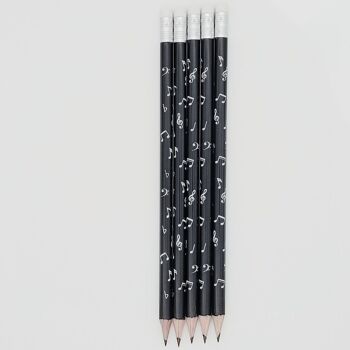 Sheet Music Mix Crayons avec gomme Partitions Treble Clef Bass Clef en couleur noire