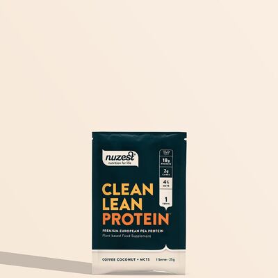 Sachets de protéines maigres propres - Sachet unique (1 portion) - Café noix de coco + MCT