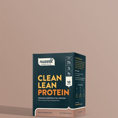 Clean Lean Protein Sachets - Box mit 10 x 25 g Sachets - Rich Chocolate